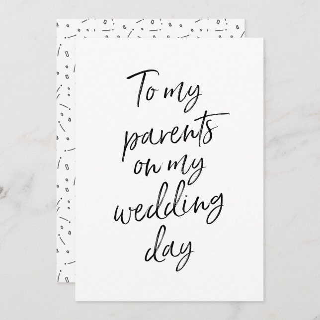 Affordable To my parents on my wedding day Invitation (Front/Back)