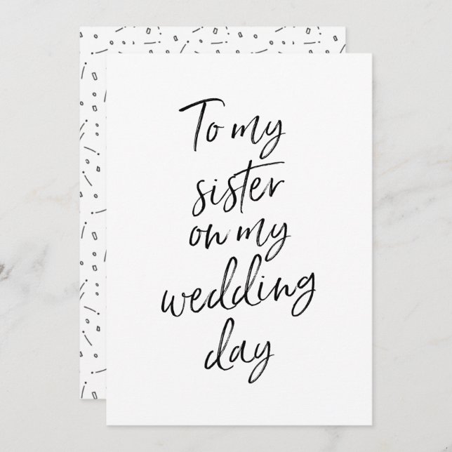 Affordable To my sister on my wedding day Invitation (Front/Back)