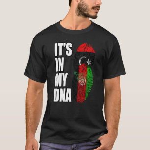 Afghan And Libyan Mix Dna Heritage Flag T-Shirt