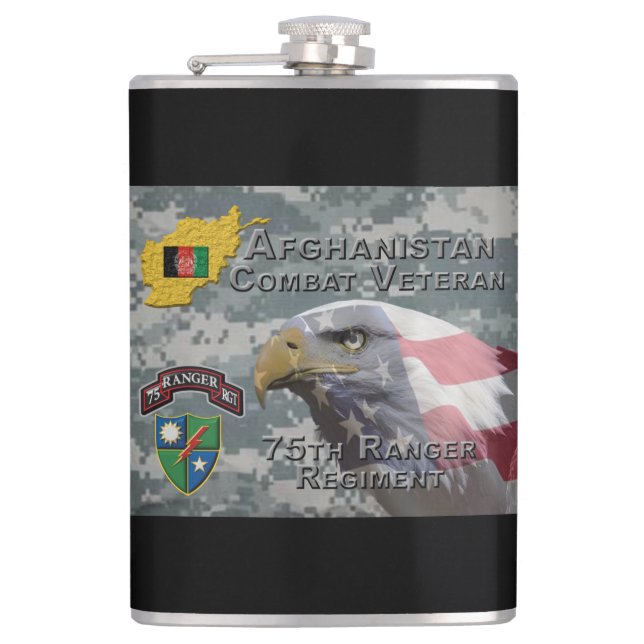 Afghan Combat Veteran 75th Ranger Regiment Hip Flask (Front)