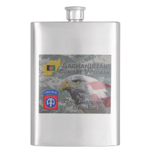 “Afghan Combat Veteran” - 82nd Airborne Division Hip Flask