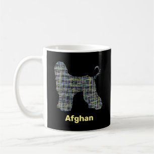 Afghan Dog Yellow & Black Grid Lines Coffee Mug