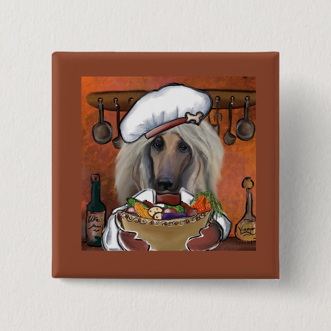 Afghan Hound        15 Cm Square Badge (Front)