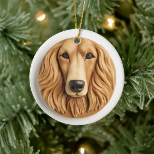 Afghan Hound 3D Inspired Ceramic Ornament