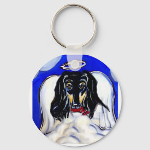 Afghan hound angel key ring