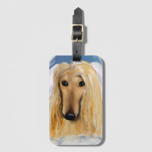 Afghan Hound Angel Luggage Tag