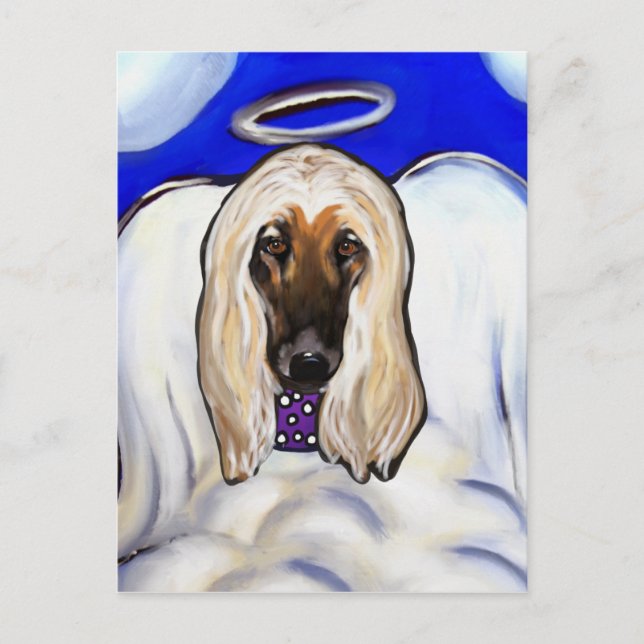 Afghan Hound Angel Postcard (Front)