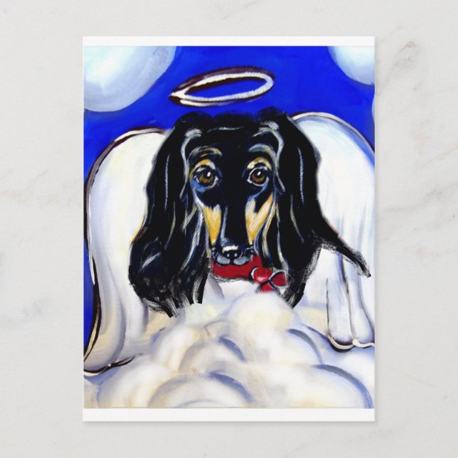 Afghan hound angel postcard (Front)
