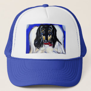 Afghan hound angel trucker hat