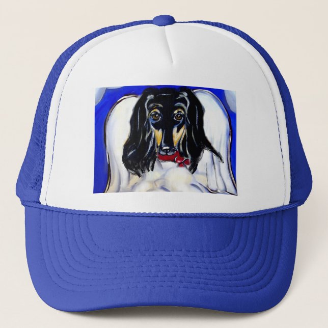 Afghan hound angel trucker hat (Front)