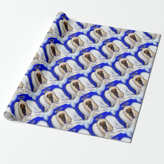Afghan Hound Angel Wrapping Paper (Unrolled)