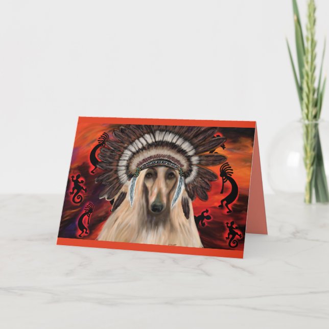 Afghan  Hound Art Card (Front)