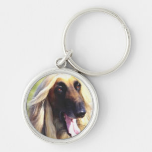 Afghan Hound Art Key Ring