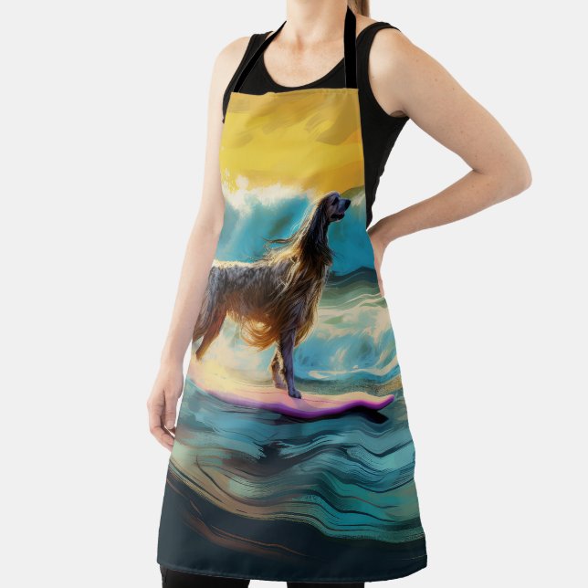 Afghan Hound Beach Surfing Painting  Apron (Insitu)