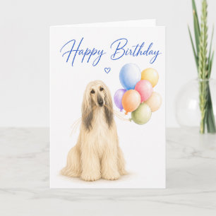 Afghan Hound Birthday Card