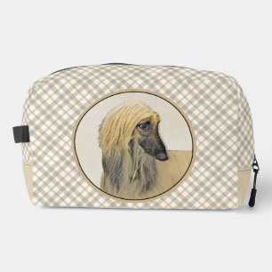 Afghan Hound Black Masked Red Painting Pet Dog Art Dopp Kit