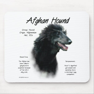 Afghan Hound (blk) History Design Mouse Pad