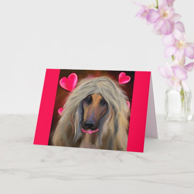 AFGHAN HOUND CARD (Orchid)
