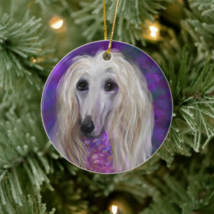 AFGHAN HOUND CERAMIC ORNAMENT