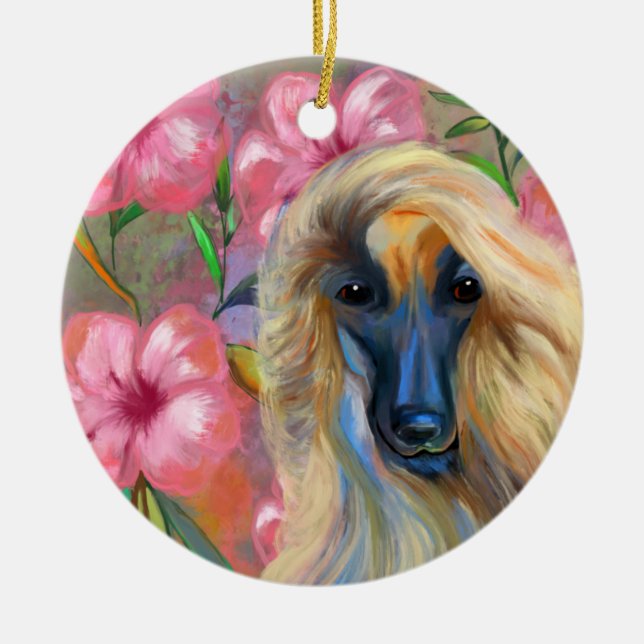 Afghan Hound    Ceramic Ornament (Front)
