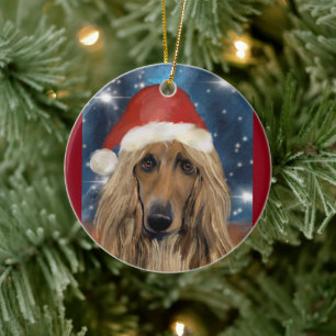  AFGHAN HOUND   CERAMIC ORNAMENT