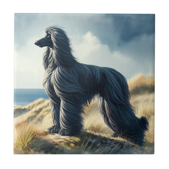 Afghan Hound Ceramic Tile (Front)