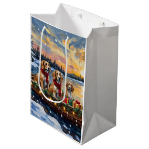Afghan Hound Christmas Boat Holiday Medium Gift Bag