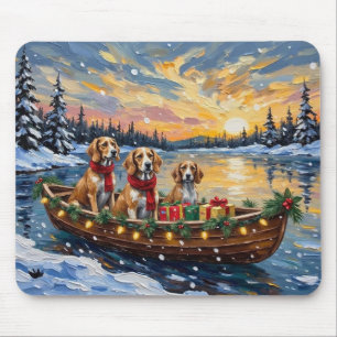 Afghan Hound Christmas Boat Holiday Mouse Pad