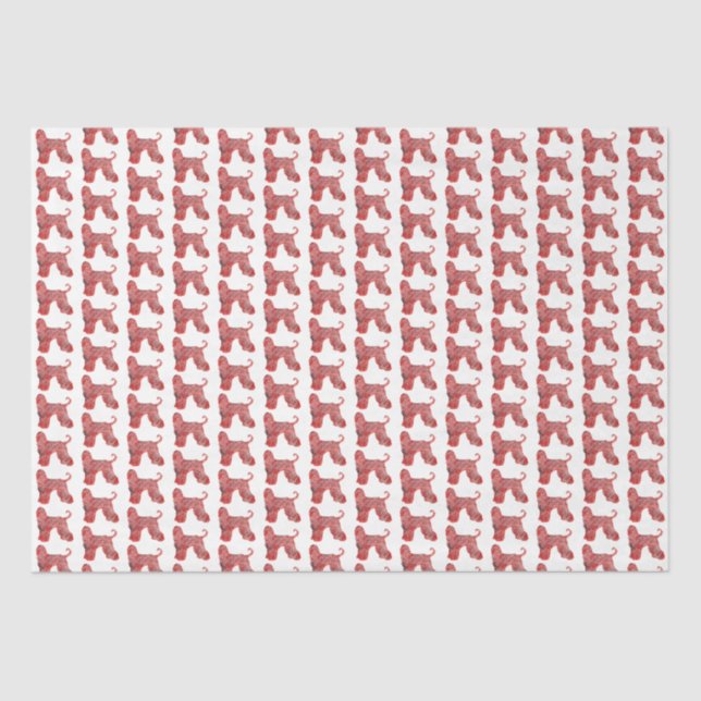 Afghan Hound Christmas Dog Silhouette White Tissue Paper (Front)