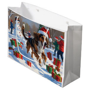 Afghan Hound Christmas Festive Snow Scene Large Gift Bag