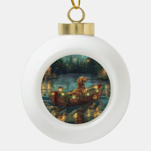 Afghan Hound Christmas Festive Voyage Ceramic Ball Christmas Ornament