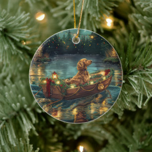 Afghan Hound Christmas Festive Voyage Ceramic Ornament