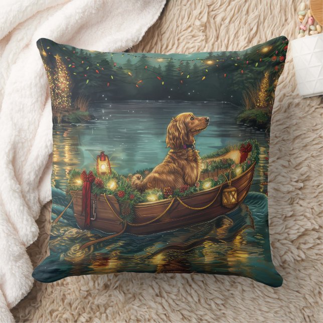 Afghan Hound Christmas Festive Voyage Cushion (Blanket)