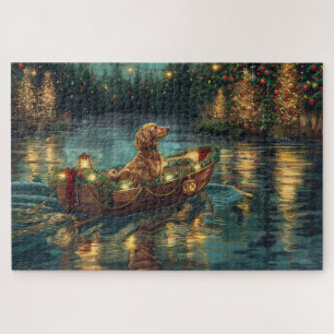 Afghan Hound Christmas Festive Voyage Jigsaw Puzzle