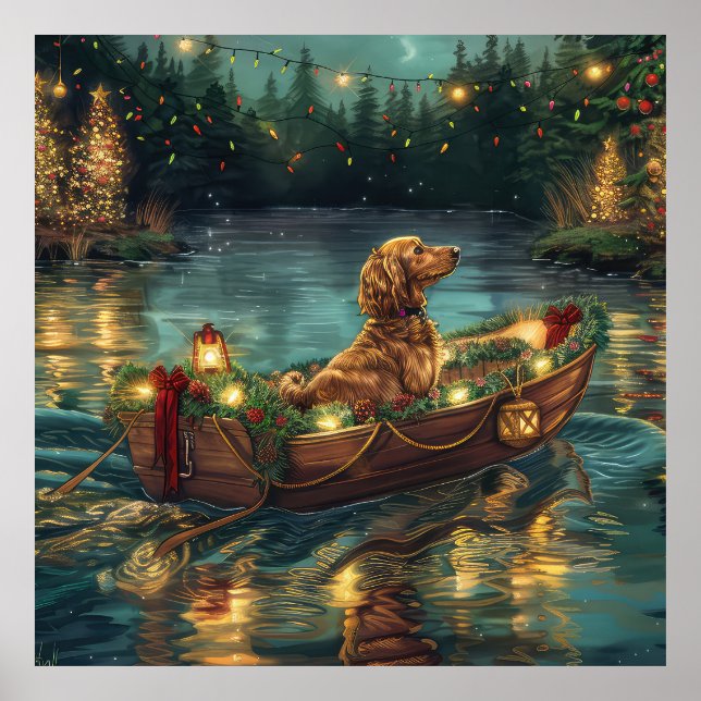 Afghan Hound Christmas Festive Voyage Poster (Front)