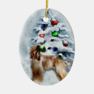 Afghan Hound Christmas Gifts Ornament