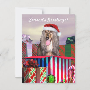Afghan Hound Christmas Surprise Invitation