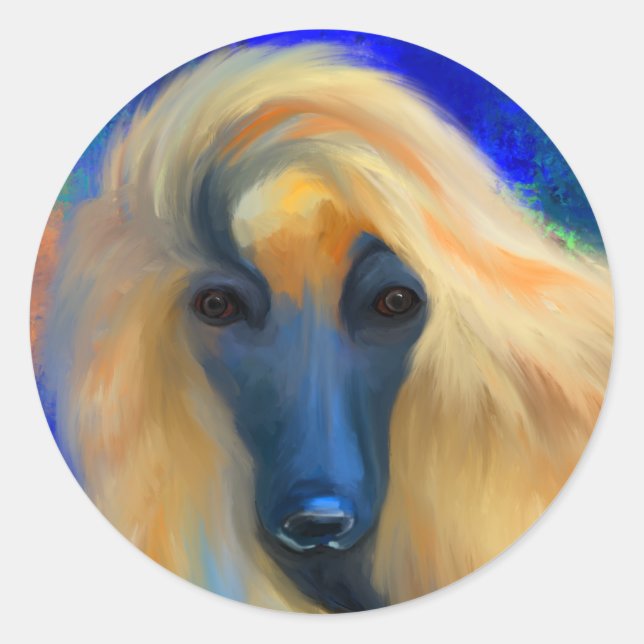 Afghan Hound        Classic Round Sticker (Front)