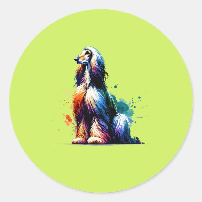 Afghan Hound Classic Round Sticker (Front)