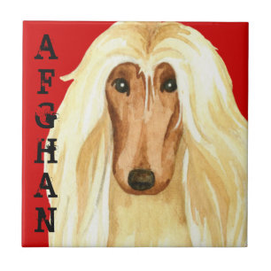 Afghan Hound Colour Block Ceramic Tile