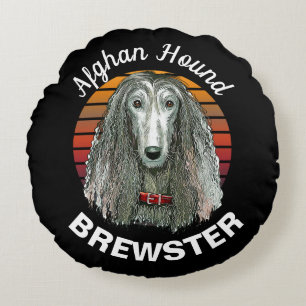 Afghan Hound Custom  Round Pillow