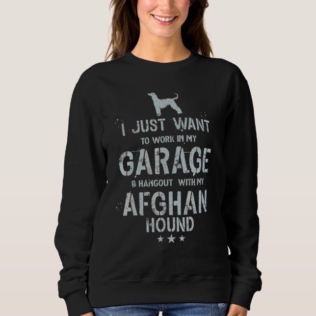 Afghan Hound Dad Garage Men Hang Sweatshirt (Front)