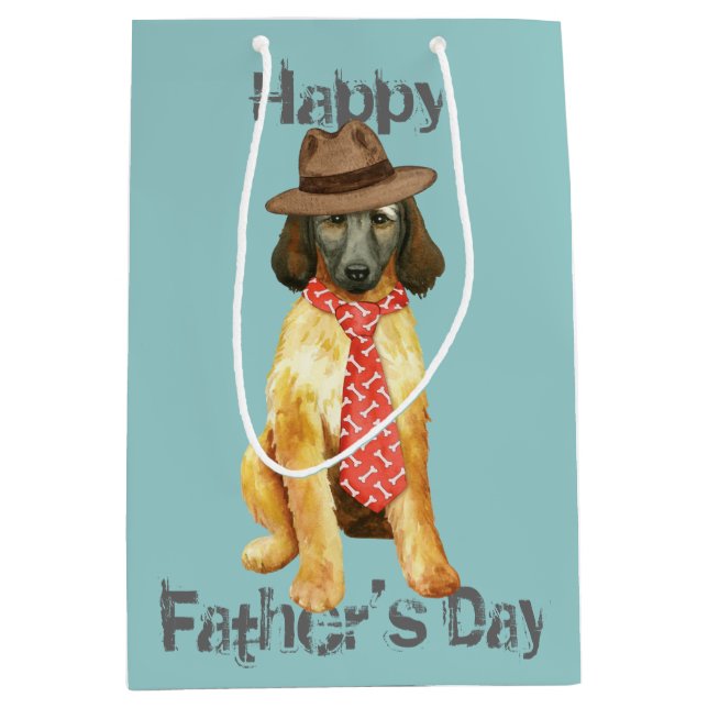Afghan Hound Dad Medium Gift Bag (Front)