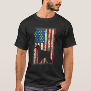 Afghan Hound Dog American Flag 4th Of July Animal T-Shirt