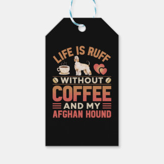 Afghan Hound Dog And Coffee Gift Tags