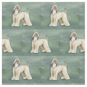 Afghan Hound Dog Art Fabric