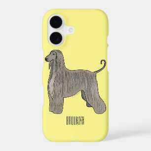 Afghan hound dog cartoon illustration 