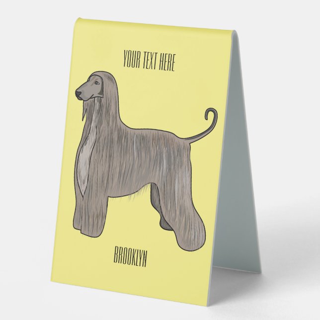 Afghan hound dog cartoon illustration  (Front)