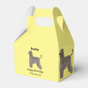 Afghan hound dog cartoon illustration favour box