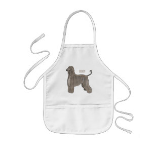 Afghan hound dog cartoon illustration  kids apron